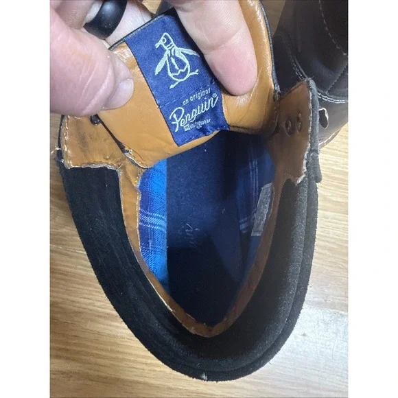 Original Penguin By Munsingwear Men's 10.5 US Black Leather Lace Up Chukka Boots - Picture 6 of 9